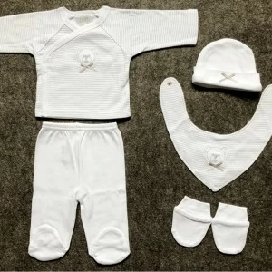Set regalo bebe recien 5 piezas algod&oacute;n
