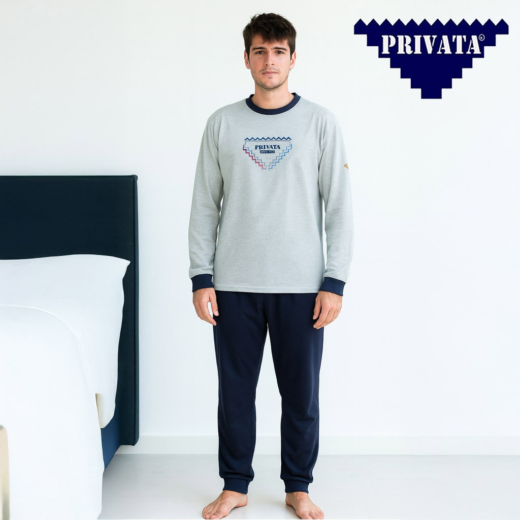 Pijama algodón hombre manga larga