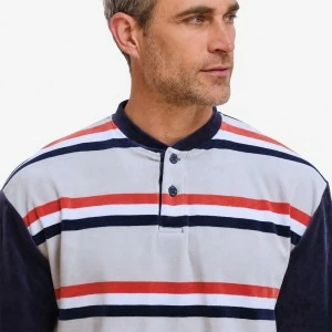 Pijama hombre cuello botones rayas