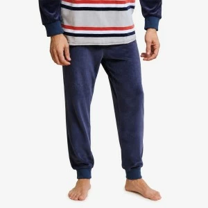 Pijama hombre cuello botones rayas