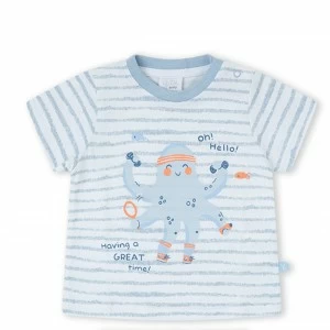 Pijama beb&eacute; algod&oacute;n manga corta rayas