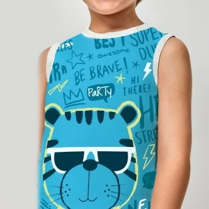 Pijama ni&ntilde;o sin mangas osito