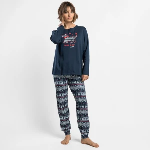 Pijama largo mujer estampado geom&eacute;trico