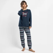Pijama largo mujer estampado geom&eacute;trico