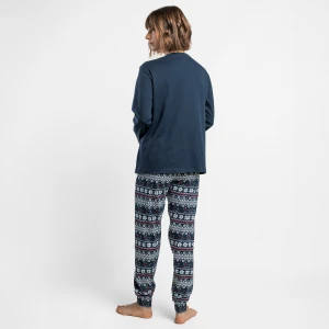 Pijama largo mujer estampado geom&eacute;trico