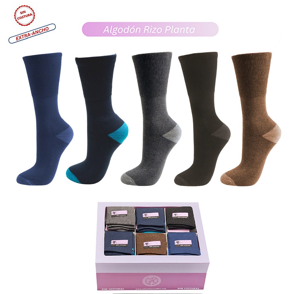 Calcetín mujer puño extra-ancho rizo Expositor 18