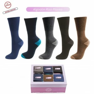 Calcet&iacute;n mujer pu&ntilde;o extra-ancho rizo Expositor 18