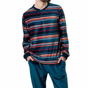 Pijama manga larga hombre rayas