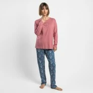 Pijama mujer manga larga viscosa