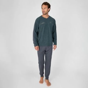 Pijama largo hombre tejido afelpado