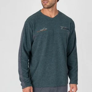 Pijama largo hombre tejido afelpado