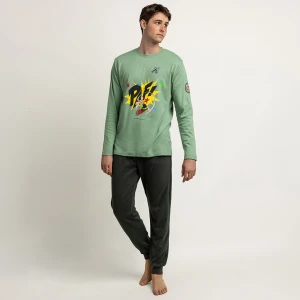 Pijama algod&oacute;n hombre manga larga 