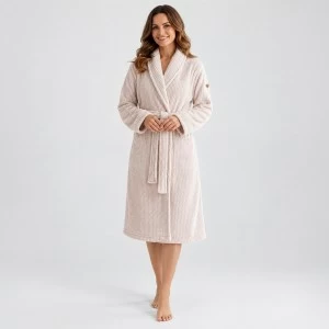 Bata larga mujer coralina texturizada