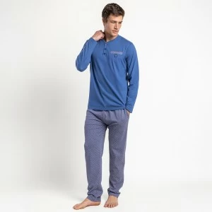 Pijama hombre manga larga algod&oacute;n