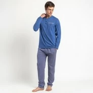 Pijama hombre manga larga algod&oacute;n