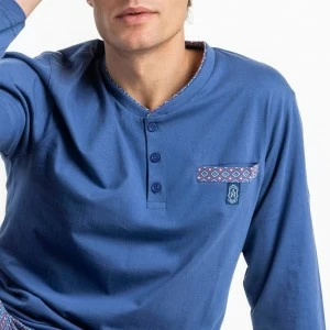 Pijama hombre manga larga algod&oacute;n