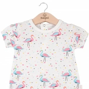 Pelele beb&eacute; estampado manga corta