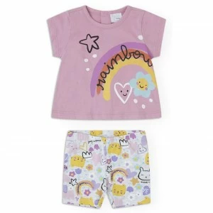 Conjunto bebe exterior corto ni&ntilde;a algod&oacute;n rainbow