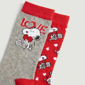 Calcet&iacute;n algod&oacute;n mujer dise&ntilde;o Snoopy