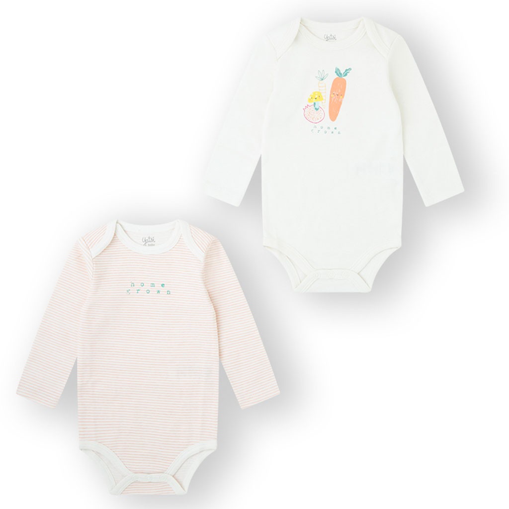 Body algodon pack2 cuello americano niña
