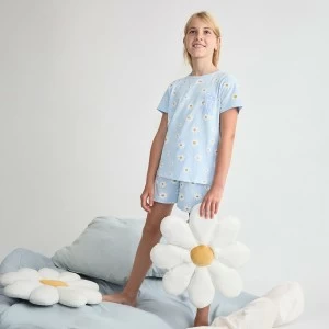 Pijama juvenil algod&oacute;n estampado margaritas