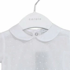 Body bebe blusa de manga corta en batista bordada