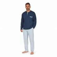 Pijama hombre algod&oacute;n cuello botones