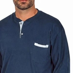 Pijama hombre algod&oacute;n cuello botones