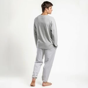 Pijama hombre cuello botones algod&oacute;n