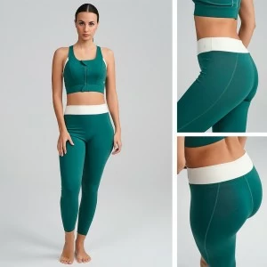 Legging deportivo largo cintura contraste