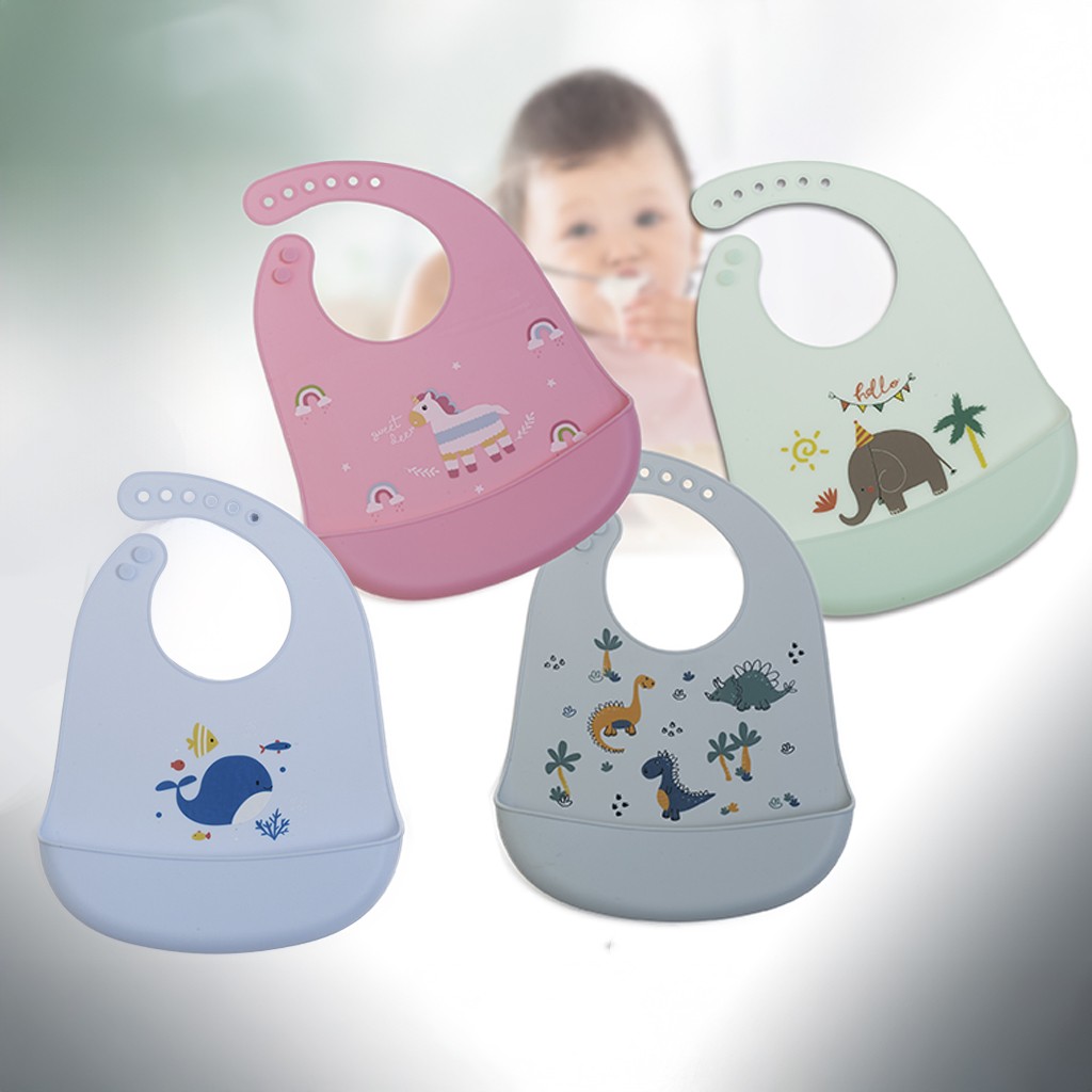 Babero bebe silicona con recoje-migas