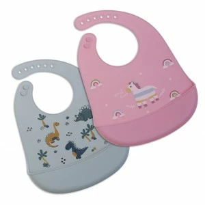 Babero bebe silicona con recoje-migas
