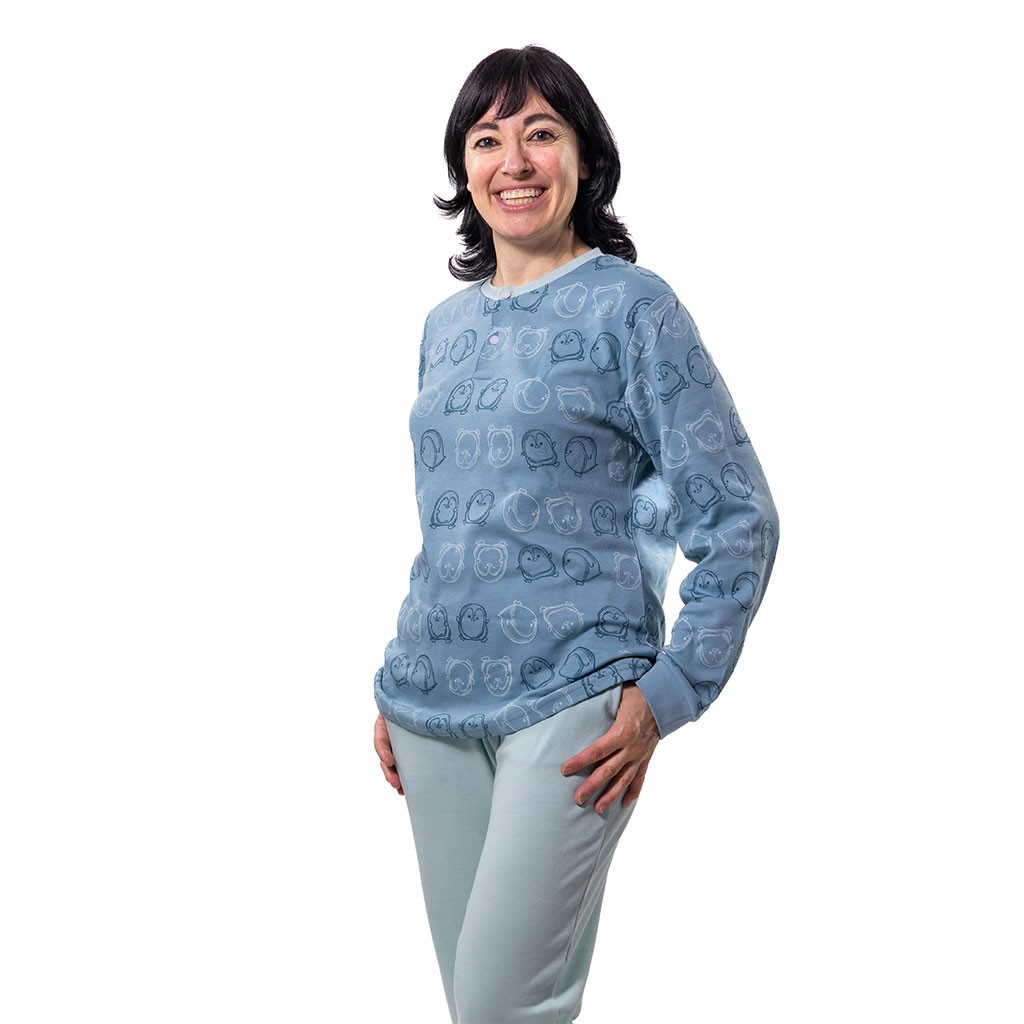 Pijama mujer manga larga estampado