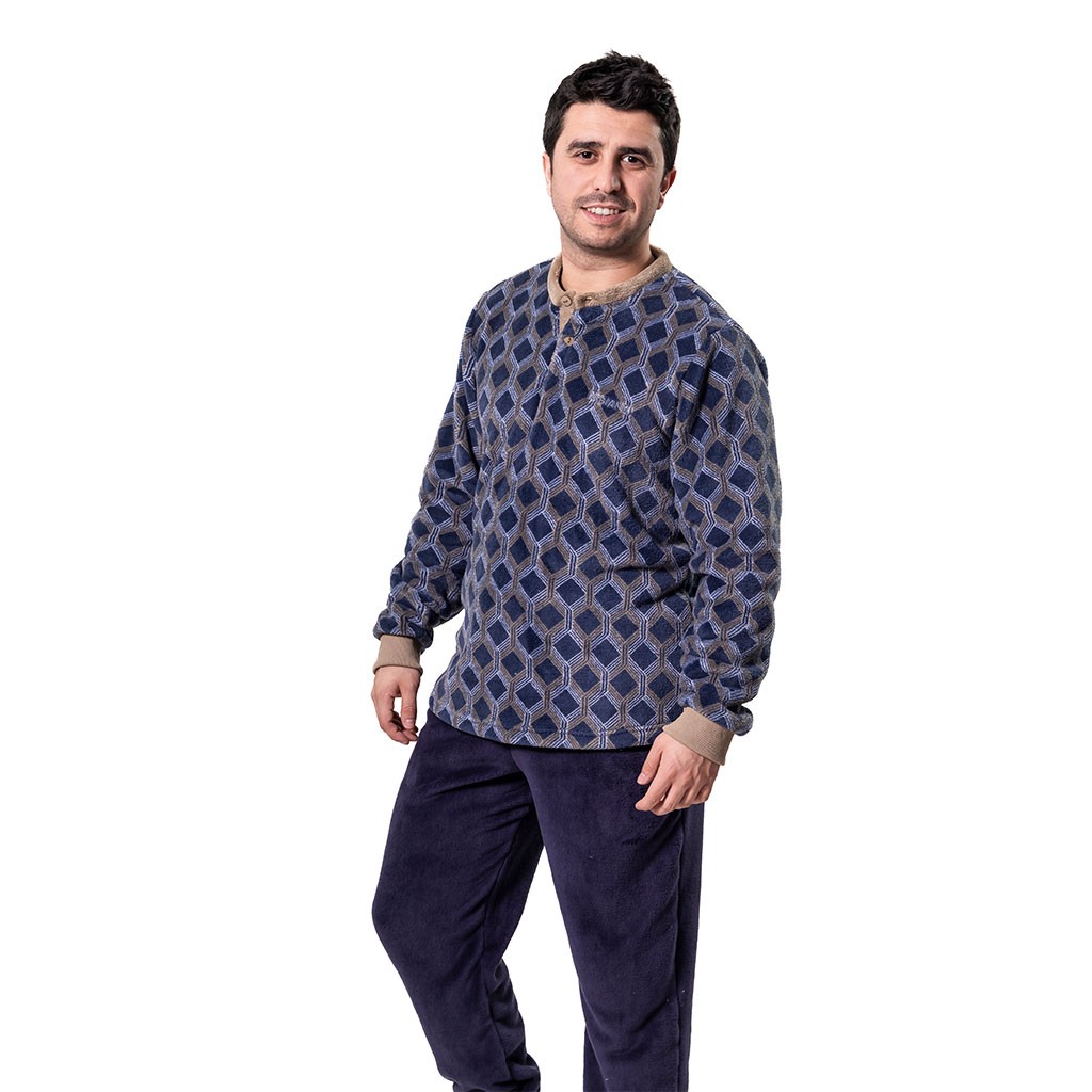 Pijama hombre manga larga estampado