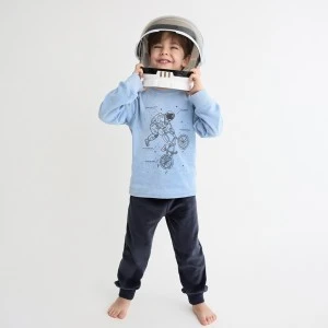 Pijama ni&ntilde;o tejido tundosado dibujo espacial