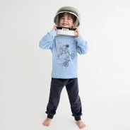 Pijama ni&ntilde;o tejido tundosado dibujo espacial
