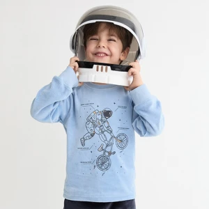 Pijama ni&ntilde;o tejido tundosado dibujo espacial