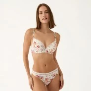 Conjunto mujer sujetador push up y tanga estampado