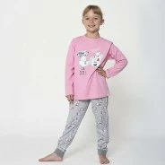 Pijama juvenil ni&ntilde;a manga larga de algod&oacute;n fino