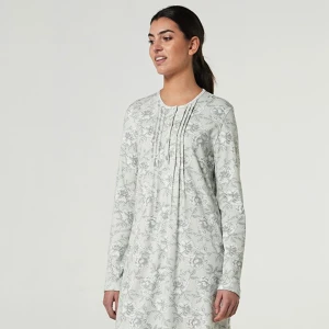 Camis&oacute;n largo mujer cuello botones
