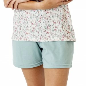 Pijama corto mujer cuello botones