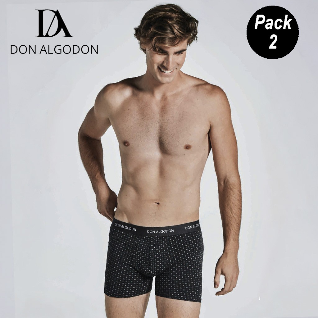 Boxer algod&oacute;n hombre goma vista pack 2