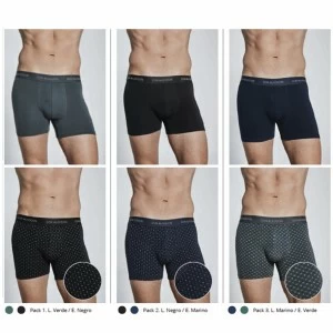 Boxer algod&oacute;n hombre goma vista pack 2