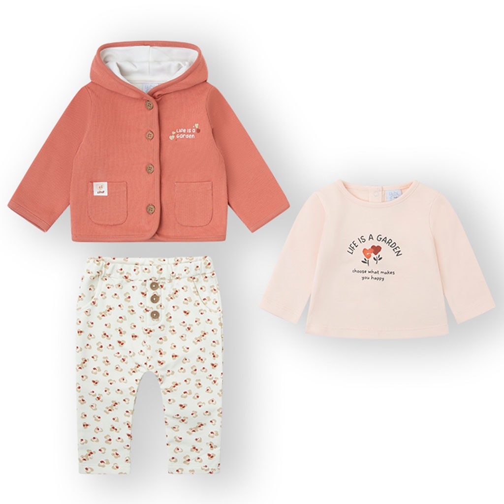 Conjunto bebé algodón tres piezas