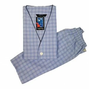 Pijama hombre abierto manga corta tela.