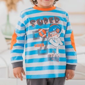 Pijama ni&ntilde;o manga larga rayas