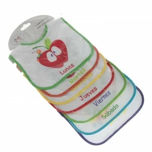 Babero bebe impermeable semanario 7 unidades