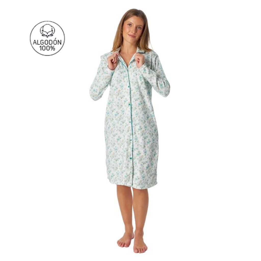 Camisón abierto mujer tejido algodón