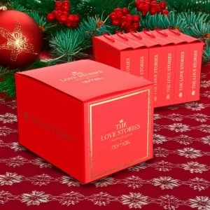 Braga bikini mujer roja de encaje en cajita regalo