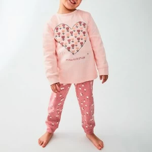 Pijama ni&ntilde;a manga larga estampado